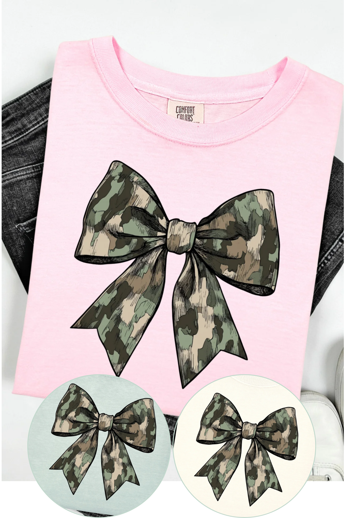 Camo Coquette Bow Comfort Colors T-Shirt