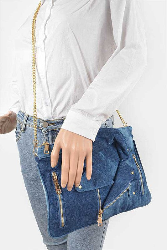 Iconic Denim Jacket Convertible Clutch