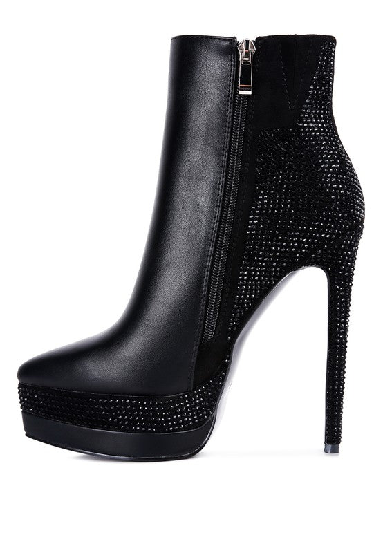 ENCANTO Diamante Set High Heeled Ankle Boot