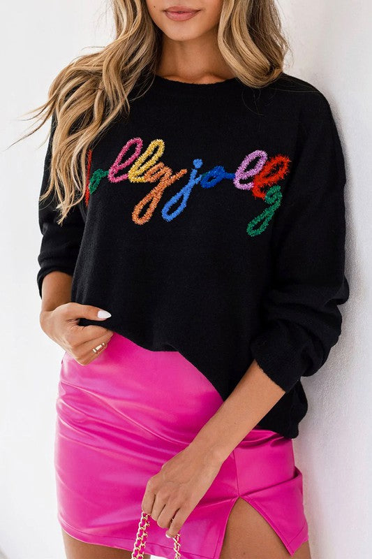 Holly Jolly Christmas Round Neck Casual Sweater