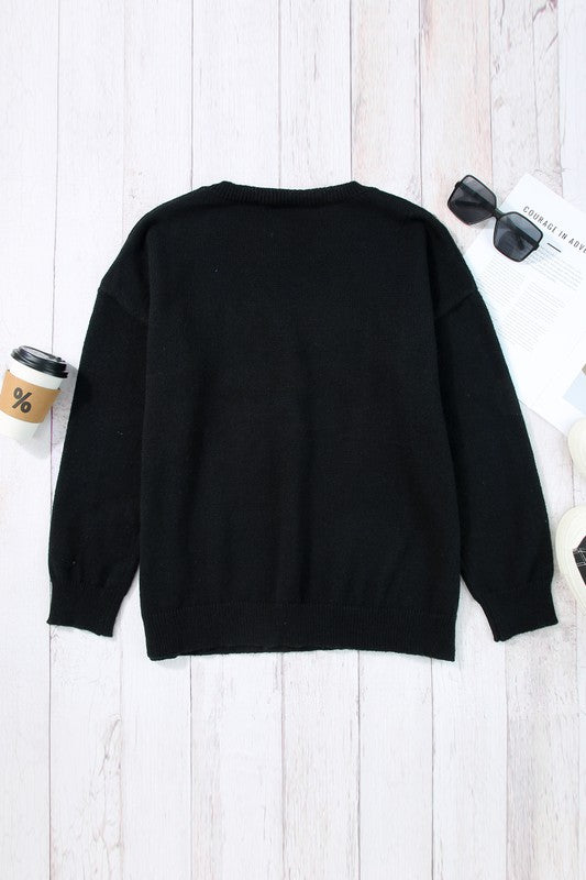 Holly Jolly Christmas Round Neck Casual Sweater