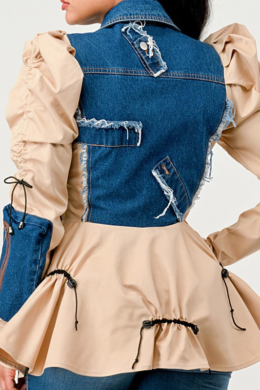 Peplum Panache Denim Jacket