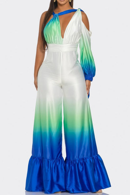 Ocean Satin Ombre Jumpsuit