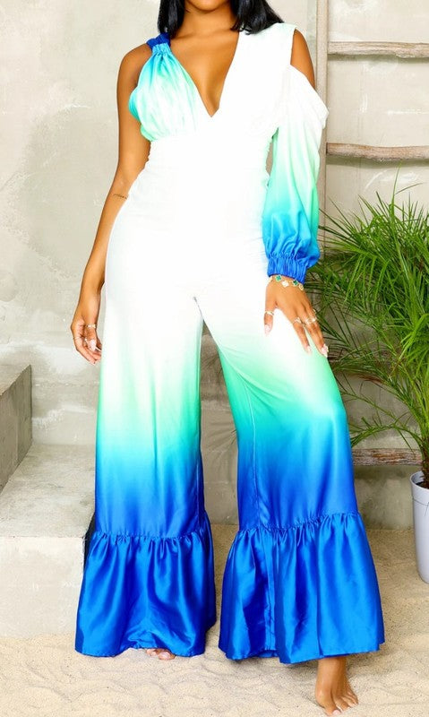 Ocean Satin Ombre Jumpsuit