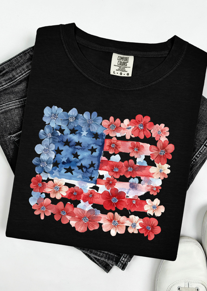Floral Flag Comfort Colors T-Shirt