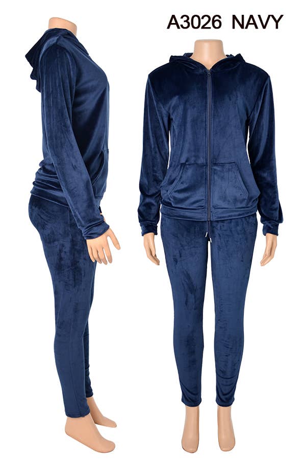 A3026 VELVET JACKET AND PANTS SET MIXED SIZES 12SET