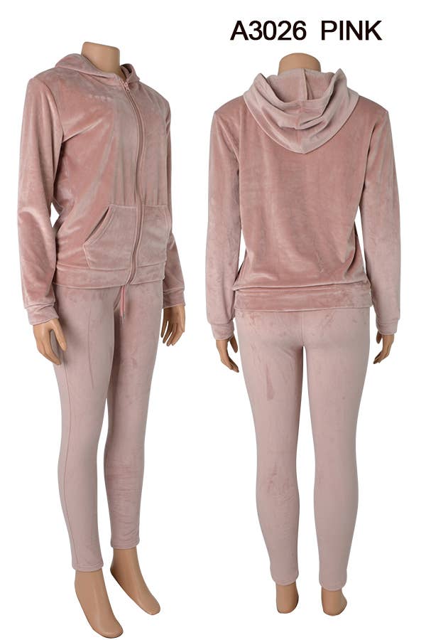 A3026 VELVET JACKET AND PANTS SET MIXED SIZES 12SET