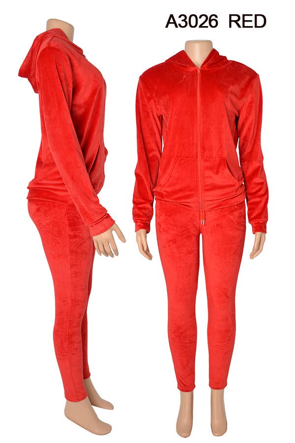 A3026 VELVET JACKET AND PANTS SET MIXED SIZES 12SET