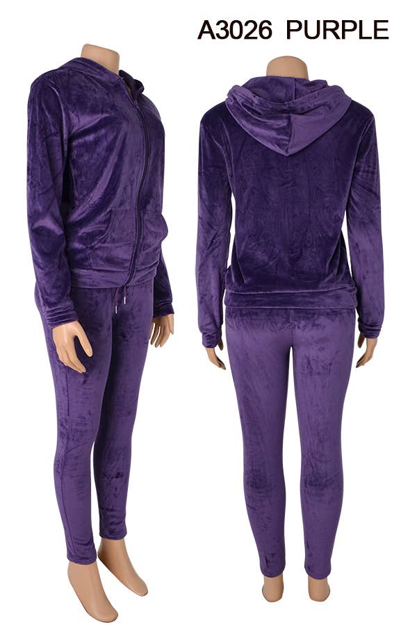 A3026 VELVET JACKET AND PANTS SET MIXED SIZES 12SET