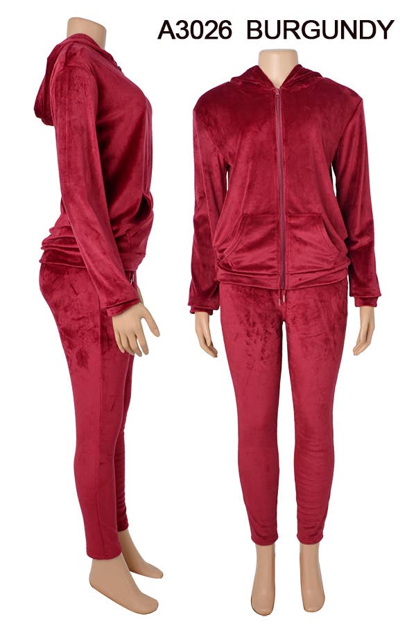A3026 VELVET JACKET AND PANTS SET MIXED SIZES 12SET