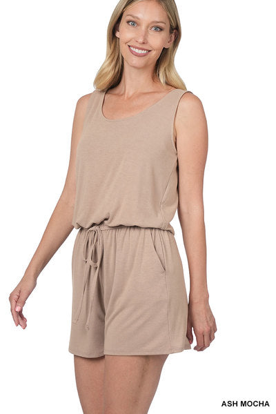 Sleeveless Romper with Pockets