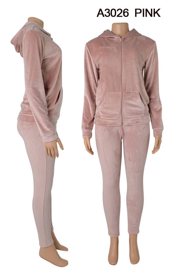 A3026 VELVET JACKET AND PANTS SET MIXED SIZES 12SET