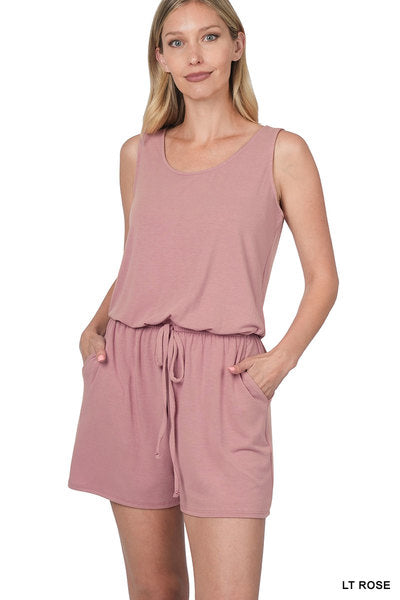 Sleeveless Romper with Pockets