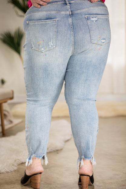 Party Paint Splatter Judy Blue Boyfriend Jeans