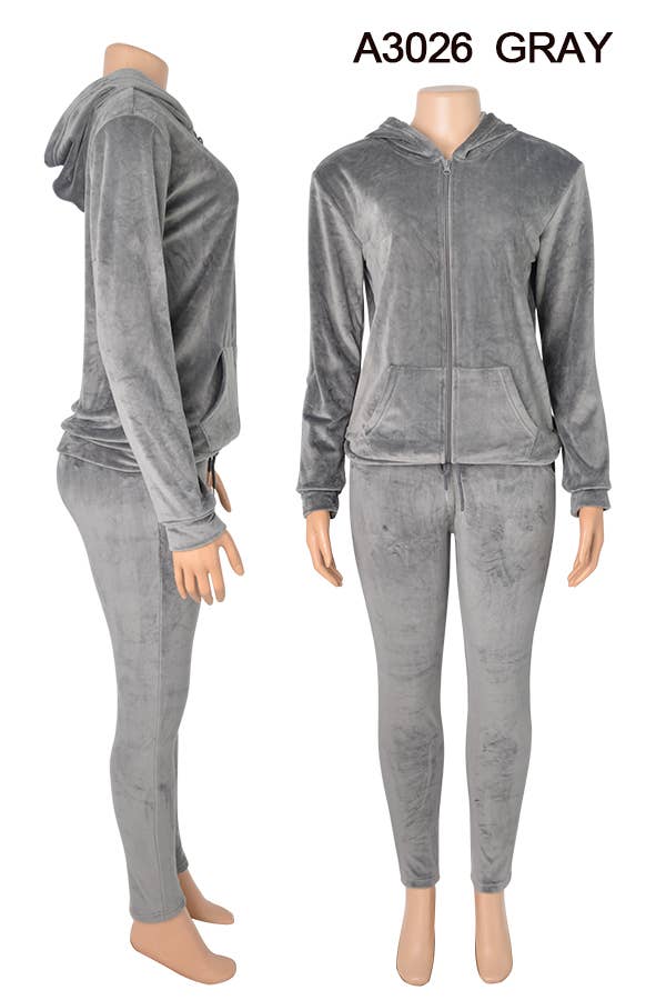 A3026 VELVET JACKET AND PANTS SET MIXED SIZES 12SET