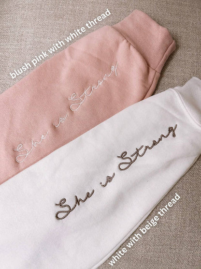 Embroidered She Is Strong Sweatshirt