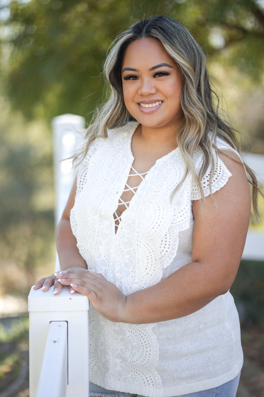 Addicted To You Eyelet Lace Top