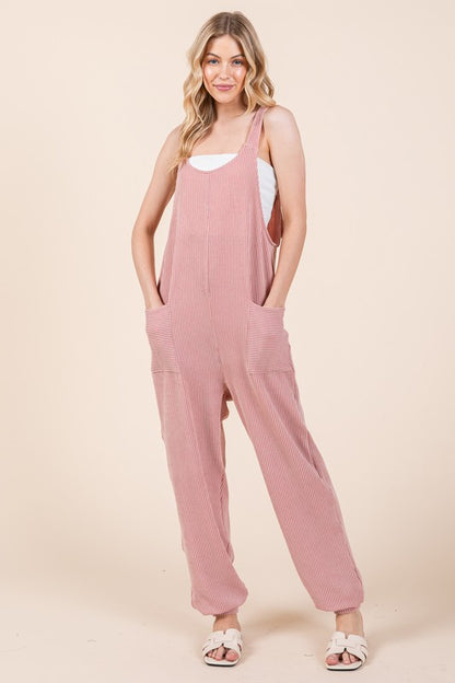 Textured Rib Overalls