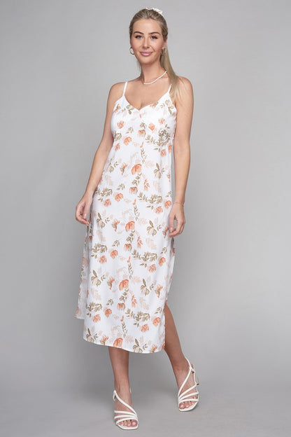 Frenchy Tied Backless Floral Cami Dress