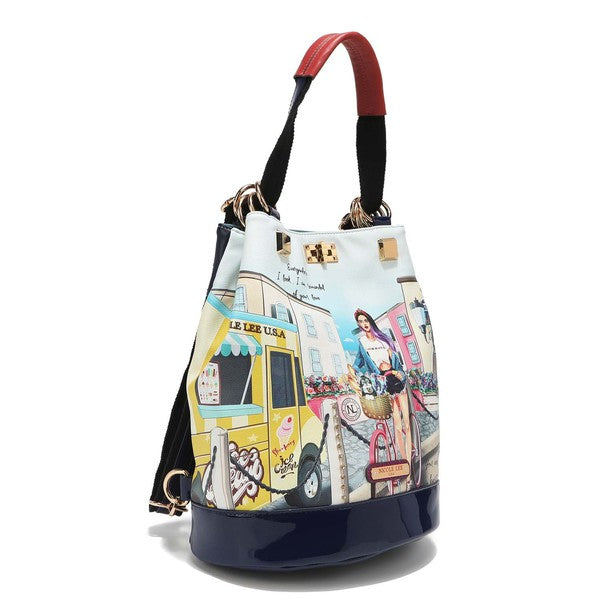 NICOLE LEE MULTIFUNCTIONAL BUCKET BAG BACKPACK