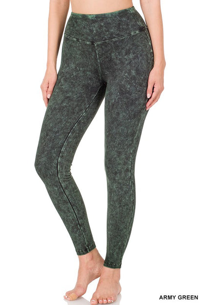 MINERAL WASHED WIDE WAISTBAND YOGA LEGGINGS