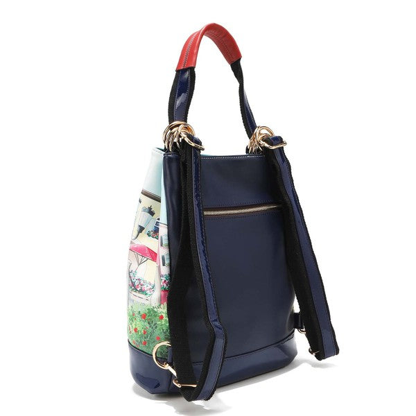 NICOLE LEE MULTIFUNCTIONAL BUCKET BAG BACKPACK